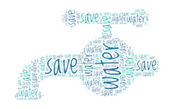 Tap Shaped Water Saving Concept Word Cloud